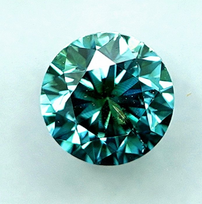 1 pcs Diamant  (Farvebehandlet)  - 0.50 ct - Fancy Grønlig Blå - I1 - International Gemological Institute (IGI)