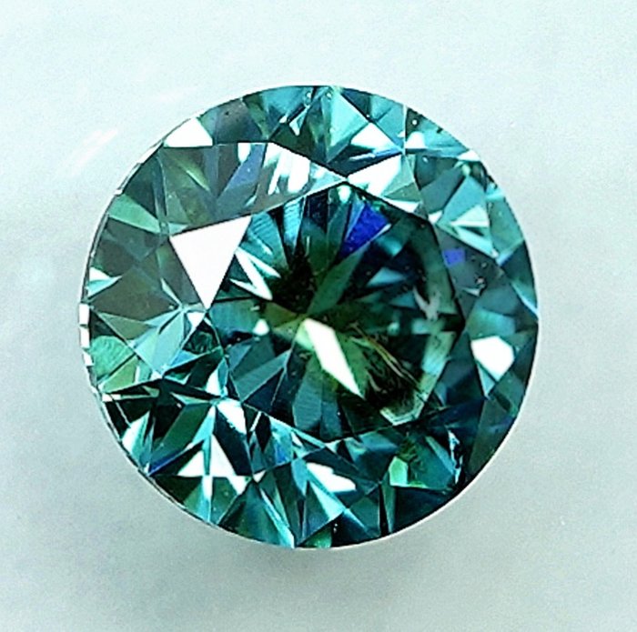 1 pcs Diamant  (Farvebehandlet)  - 0.50 ct - Fancy Grønlig Blå - I1 - International Gemological Institute (IGI)