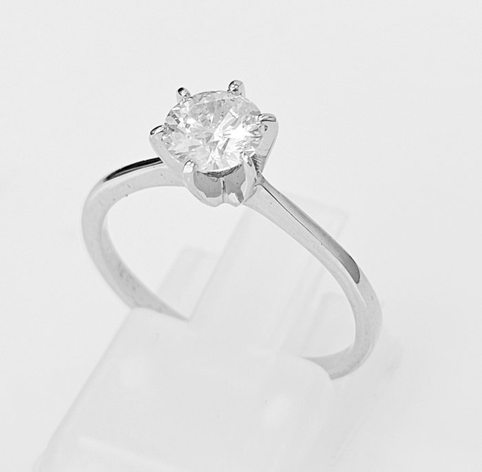 Forlovelsesring - 14 karat Hvidguld -  1.19ct. tw. Diamant (Natur)