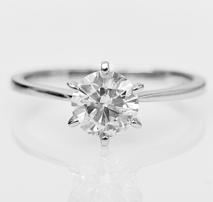 Forlovelsesring - 14 karat Hvidguld -  1.19ct. tw. Diamant (Natur)