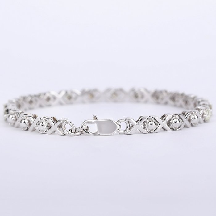 Armbånd - 14 karat Hvidguld -  2.51ct. tw. Diamant (Natur) - Guld diamant armbånd