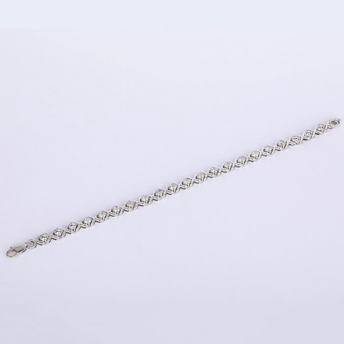 Armbånd - 14 karat Hvidguld -  2.51ct. tw. Diamant (Natur) - Guld diamant armbånd