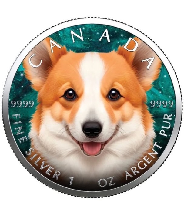 Canada. 5 Dollars 2023 Corgi, 1 Oz (.999)  (Ingen mindstepris)