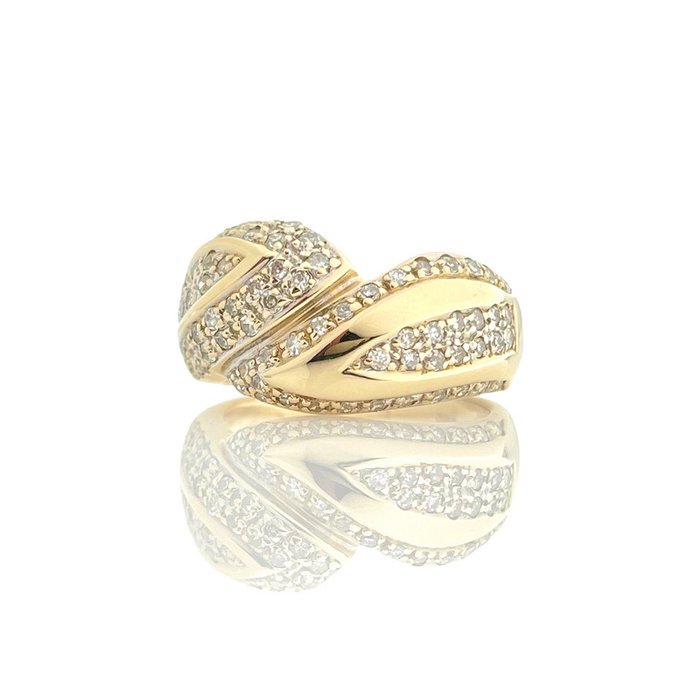 Ring - 14 karat Gulguld -  0.70ct. tw. - Diamant - Gulguld diamantring