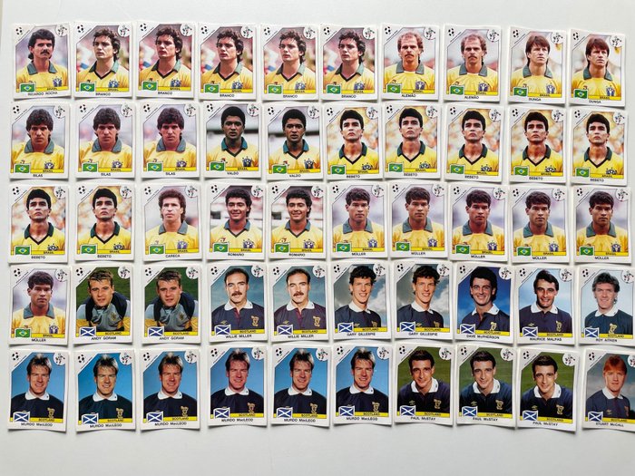 Panini - World Cup Italia 90 - Scotland, Brazil, Romario, - 92 Loose stickers