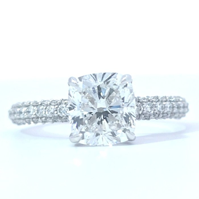 Ring Platin -  2.40ct. tw. Diamant (Laboratoriedyrket) - Diamant - Kun D, VS2, 999