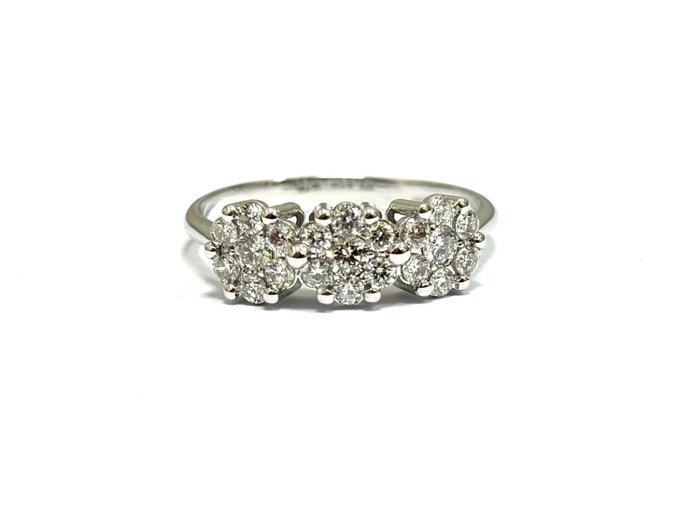 Ring - 18 kraat Hvidguld -  1.15ct. tw. Diamant (Natur)  - Fremstillet i Italien