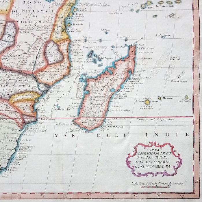 Afrika - Sydafrika, Madagaskar, Namibia, Botswana, Mozambique; T. Salmon - Carta geografica del Congo o Bassa Guinea della Caffraria e del Monomotapa - 1721-1750