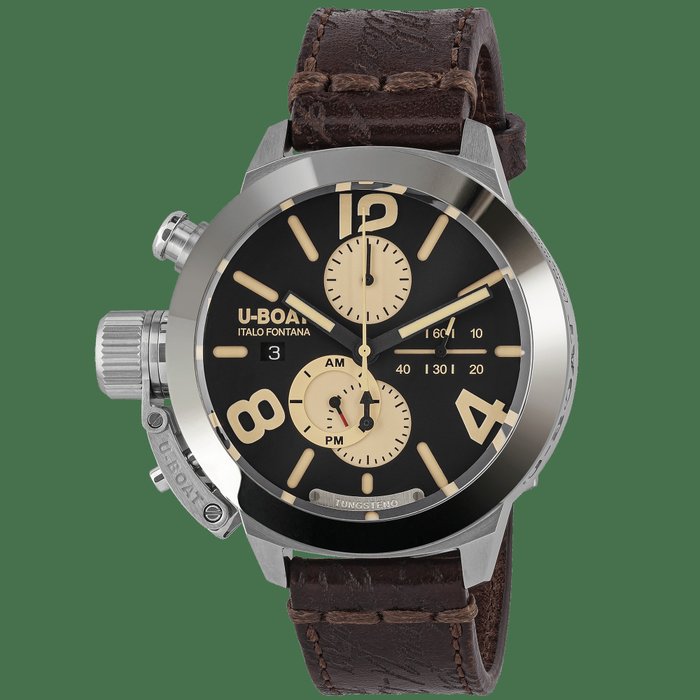 U-Boat - Watch Classico Tungsteno CAS1 Chronograph Black Beige - BRAND NEW - 9567 - Mænd - 2011-nu