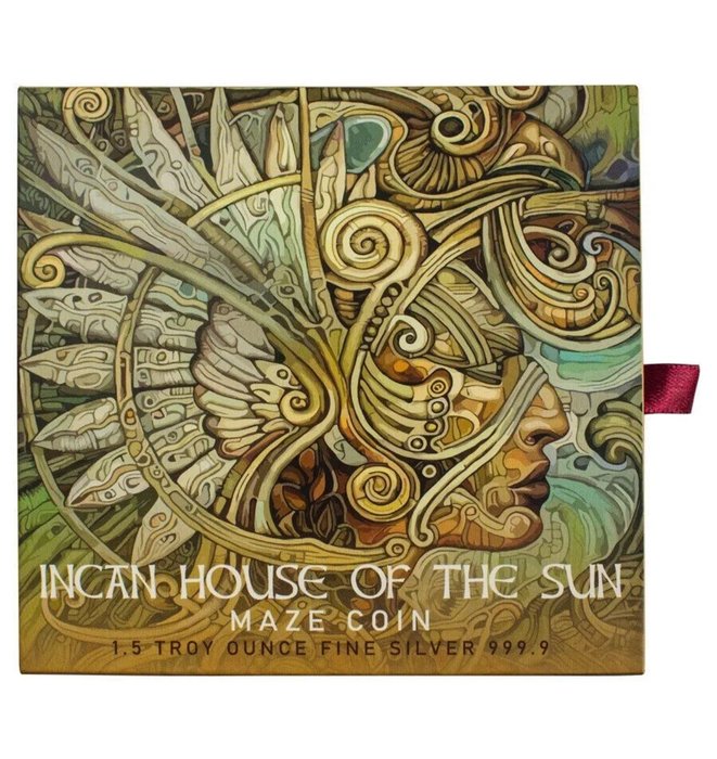 Salomonøerne. 4 Dollars 2022 Incan House of the Sun, 1,5 oz (.999)