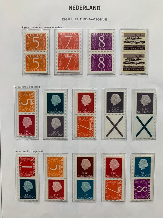 Holland 1964/2002 - Komplet samling af MNH-kombinationer fra frimærkehæfter i DAVO LX-S album med kassette