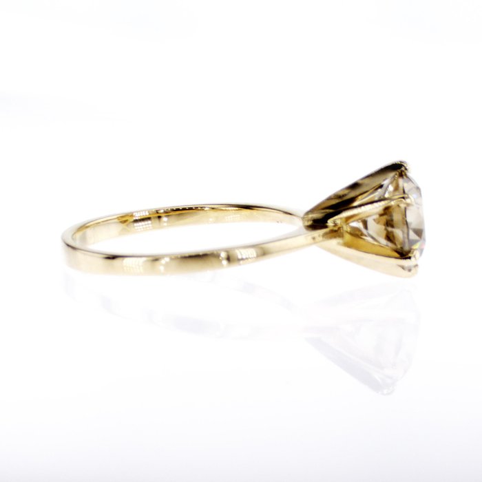 Ingen mindstepris - Forlovelsesring - 14 karat Gulguld -  2.06ct. tw. Diamant (Naturfarvet)