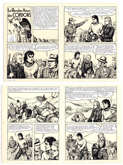 Dansler Robert - 4 Original page - Tarou - Le Rendez-vous des Condors - 1968