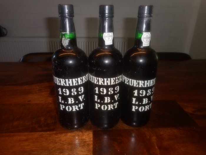 1989 Feuerheerd's - Douro Late Bottled Vintage Port - 3 Flasker (0,75 L)