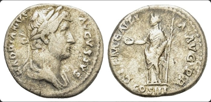 Romarriket. Hadrian (117-138). Denarius Clementia COS III