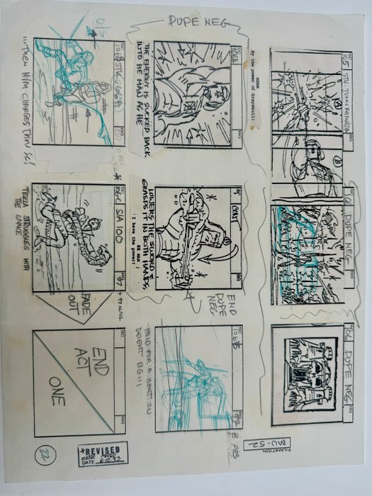 MOTU Ingen reserve! Originalt storyboard - He-Man - He-Man Production - 1983