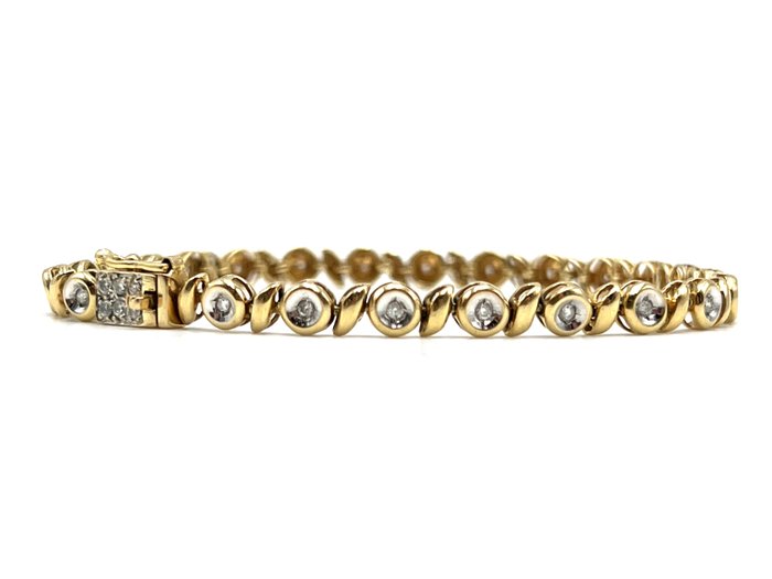 Armbånd - 18 kraat Gulguld, Hvidguld -  0.30ct. tw. Diamant (Natur)