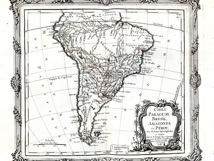 Sydamerika - Brésil, Chili, Argentine, Colombie, Pérou; Louis-Charles DESNOS - Chili, Paraguay, Brésil, Amazones et Pérou - 1761-1780