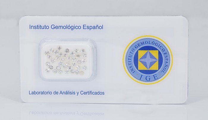 Ingen mindstepris - 38 pcs Diamant  (Natur)  - 1.71 ct - Rund - H, I - SI1, VVS1 - Instituto Gemólogico Español (IGE)