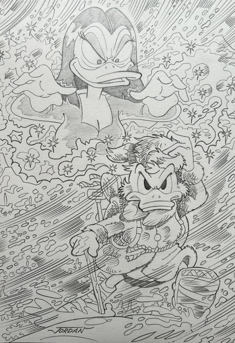 Julian Jordan - 1 Pencil drawing - Uncle Scrooge - "Magica's Storm"