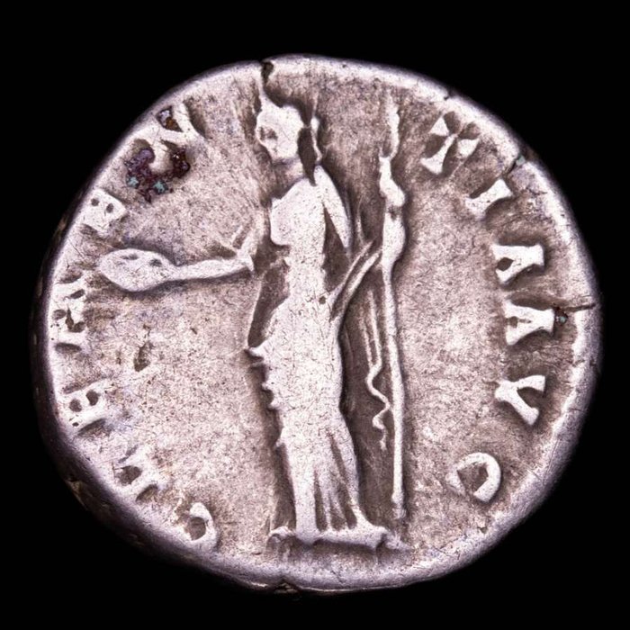 Romarriket. Antoninus Pius (138-161.. Denarius minted in Rome in 140-143 A.D. CLEMENTIA AVG  (Ingen mindstepris)