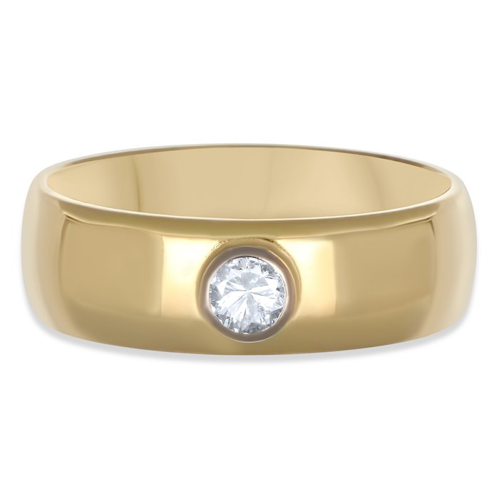 Ring - 18 kraat Gulguld, Hvidguld -  0.08ct. tw. Diamant (Natur)