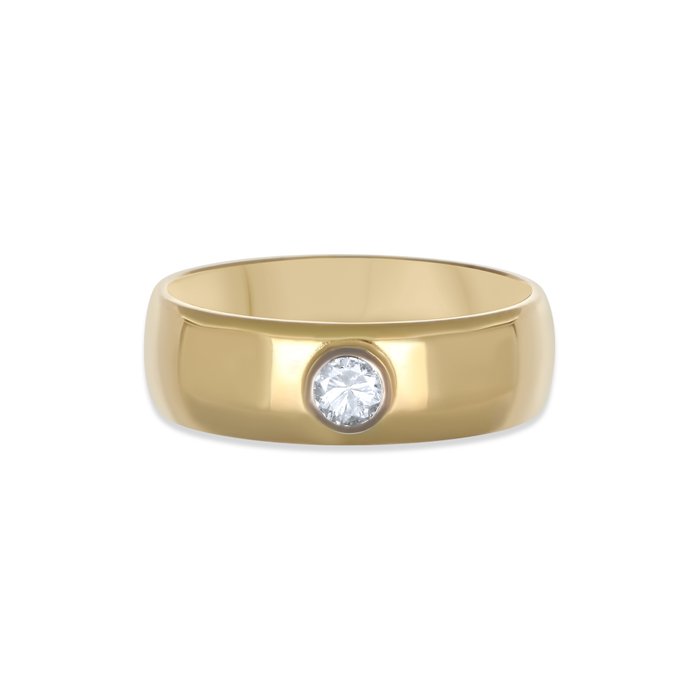 Ring - 18 kraat Gulguld, Hvidguld -  0.08ct. tw. Diamant (Natur)