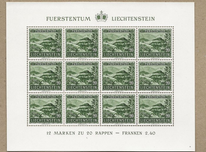 Liechtenstein 1953 - Mint aldrig hængslet som en blokudgave - Prähistorische Funde Mi.Nr. 319-321