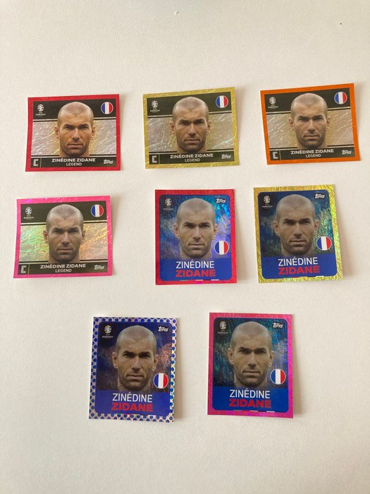 Topps - Euro 2024 - Zinedine Zidane - All different - 8 Loose stickers