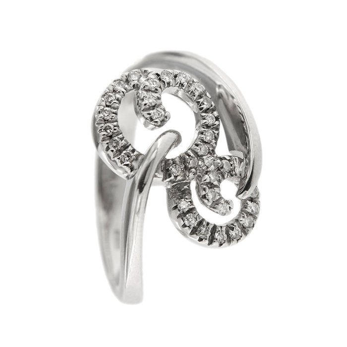 Statement-ring - 18 kraat Hvidguld Diamant (Natur)