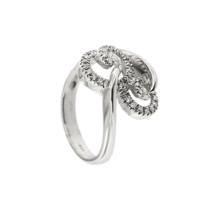 Statement-ring - 18 kraat Hvidguld Diamant  (Natur)