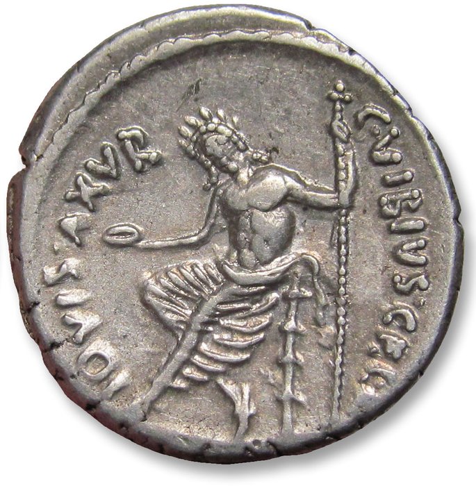 Romerska republiken. C. Vibius C. f. C.n. Pansa Caetronianus, 48 f.Kr.. Denarius Rome mint