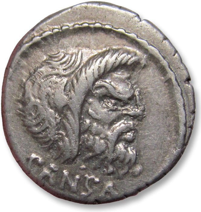 Romerska republiken. C. Vibius C. f. C.n. Pansa Caetronianus, 48 f.Kr.. Denarius Rome mint