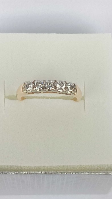 Alliancering - 14 karat Gulguld -  0.50ct. tw. Diamant (Natur)  - Diamant - Riviera ct 0,50 år 50