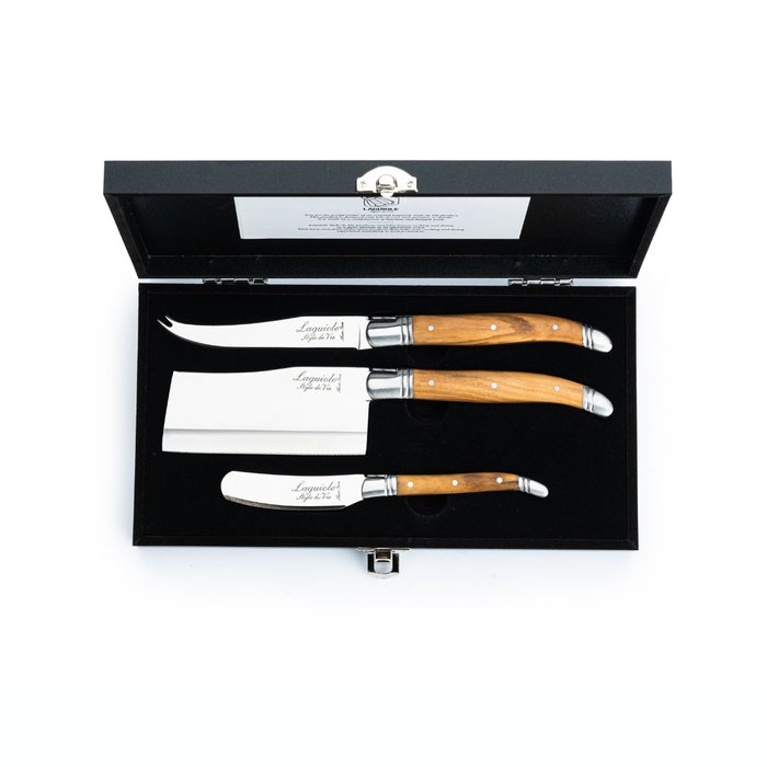 Laguiole - 3x Cheese Knives - Olive Wood - style de - Bordknive sæt (3) - Rustfrit stål