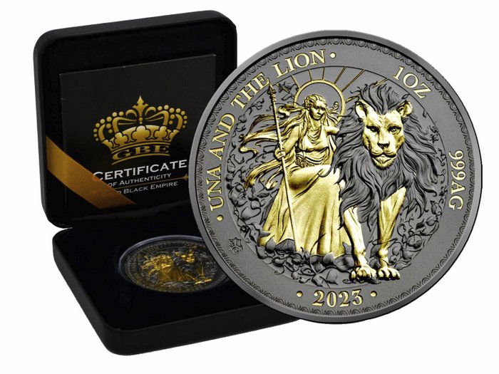 Saint Helena og Ascension (Britisk Oversøisk Territorie) 1 Pound 2023 The Lion - Gold Black Empire Edition 1 Oz (999)  (Ingen mindstepris)