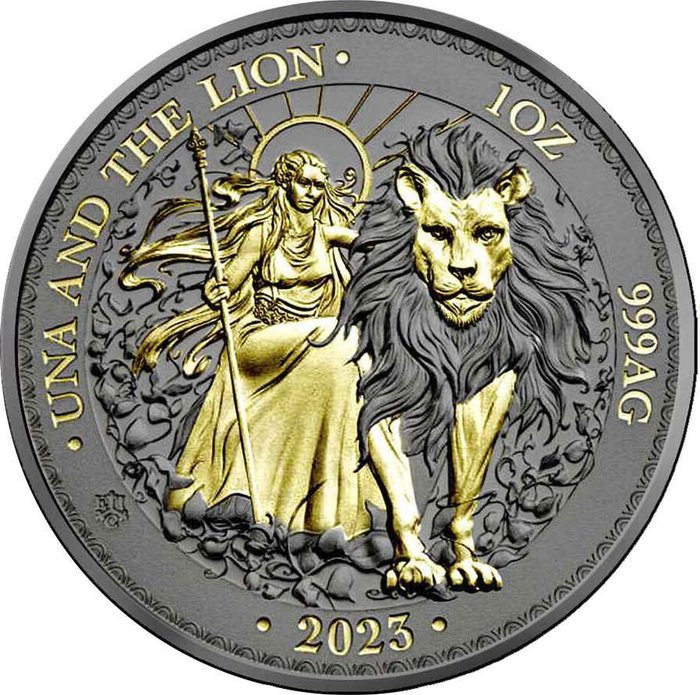 Saint Helena og Ascension (Britisk Oversøisk Territorie) 1 Pound 2023 The Lion - Gold Black Empire Edition 1 Oz (999)  (Ingen mindstepris)