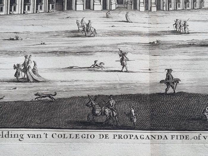 Italien - Rom; François Halma / Hendrik Elandt - Afbeelding van 't Collegio de Propaganda Fide, of voortplantinge des Geloofs - Collegio di - 1701-1720