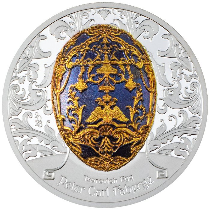 Mongoliet. 1000 Togrog 2023 Peter Carl Fabergé - Zarewitsch-Ei, 2 Oz (.999)