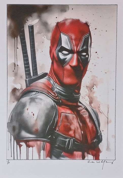 Deadpool - watercolor edition by Emma Wildfang - Large size