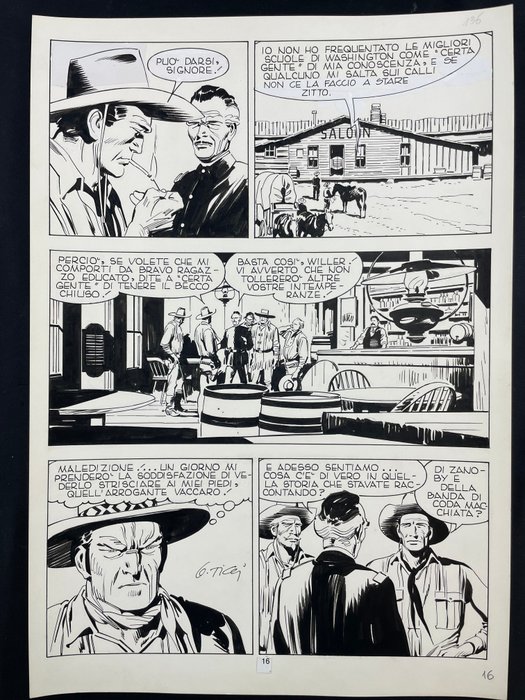 Ticci, Nizzi - 1 Original page - Tex - Le Colline del Vento - 1990