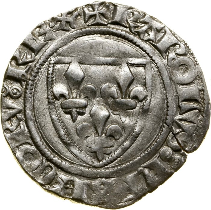 Frankrig. Charles VI of France. Groschen (ND) 1380–1422 Tournai - very rare  (Ingen mindstepris)