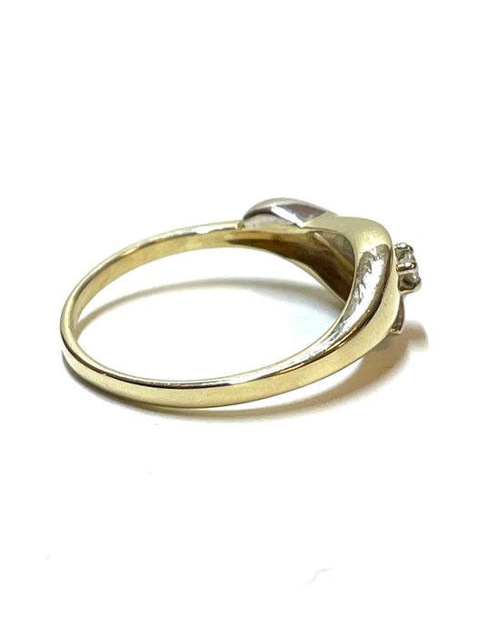 Ingen mindstepris - Ring - 14 karat Gulguld, Hvidguld -  0.04ct. tw. Diamant (Natur)