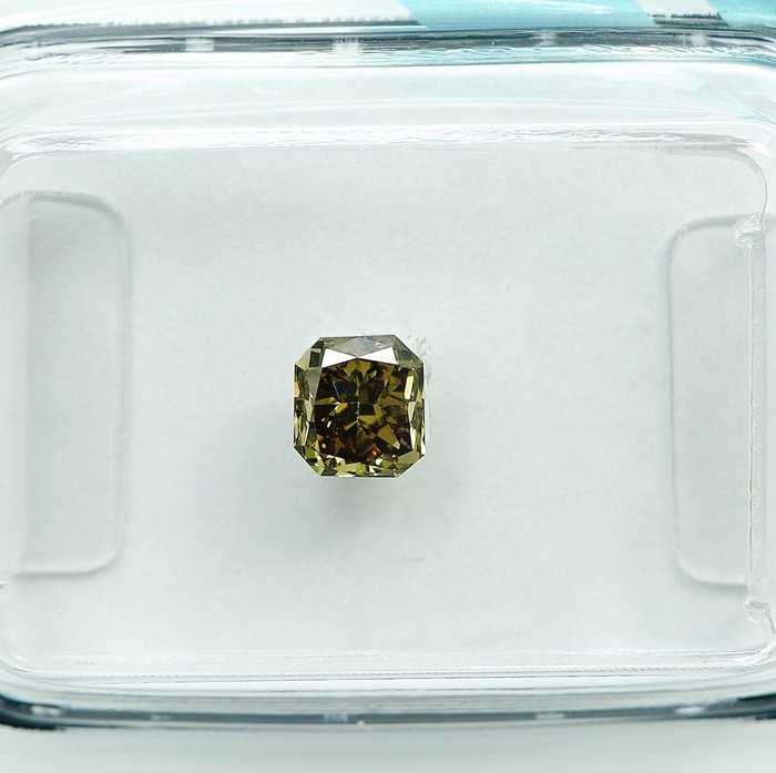 Ingen mindstepris - 1 pcs Diamant  (Naturfarvet)  - 0.49 ct - Radiant - Fancy intense Brunlig Gul - SI1 - International Gemological Institute (IGI)