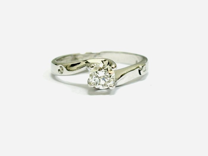 Cierre - Ring - Solitario - 18 kraat Hvidguld -  0.40ct. tw. Diamant (Natur)  - Fremstillet i Italien