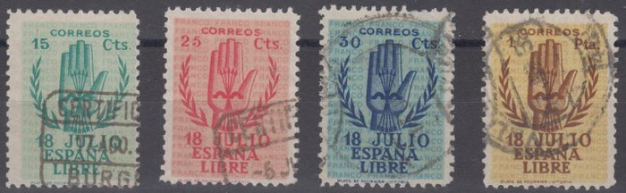 Spanien 1938 - Komplet serie. Andet årsdagen for den nationale opstand. - Edifil 851/54