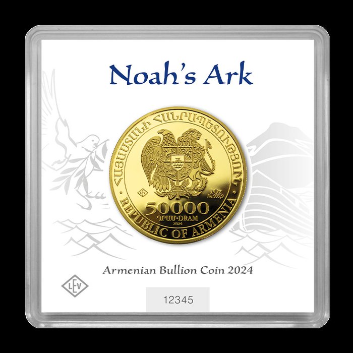 Armenien. 5000 dram 2024 Arche Noah 1 oz Goldmünze Gold Coin 999 im Blister mit Zerttifikat