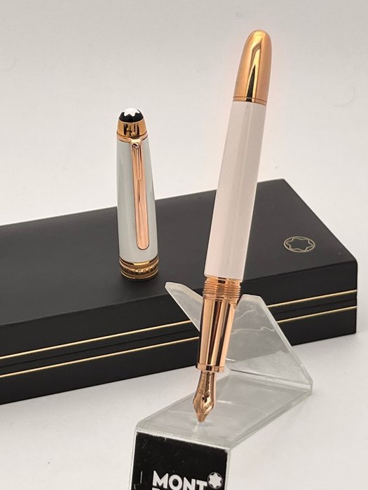 Montblanc - Montblanc Meisterstück Solitaire white - Red Gold 18K Feder - Fyldepen