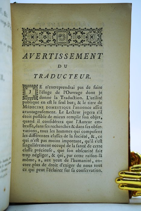 Guillaume Buchan, M.D - Médecine domestique ou traité complet des moyens de se conserver en santé - 1780