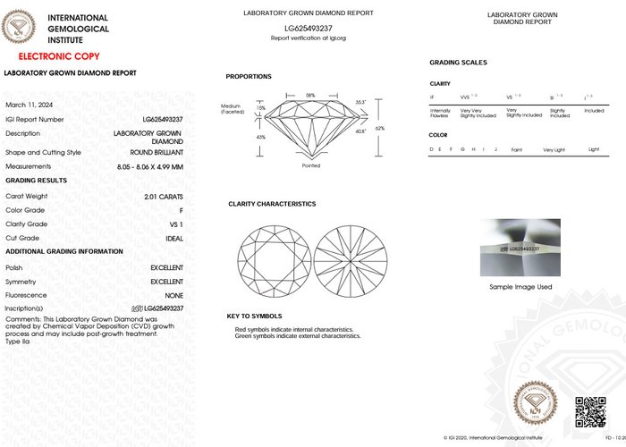 Ingen mindstepris - Ring - 14 karat Gulguld -  2.01ct. tw. Diamant (Laboratoriedyrket) - IDEAL EXEX F VS1 INGEN